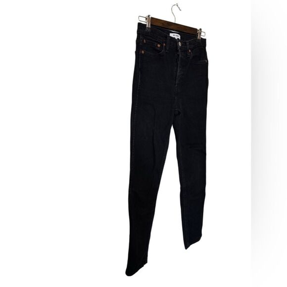 Re/Done 80’s Slim Straight Leg Jean in Jet Black - Picture 4 of 11